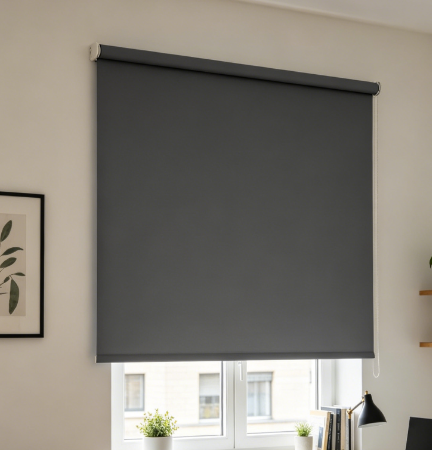 Blackout Roller Blind 75×160cm, Dark Grey