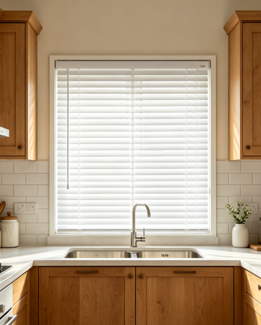 PVC Venetian Blind 60×140cm, Pure White