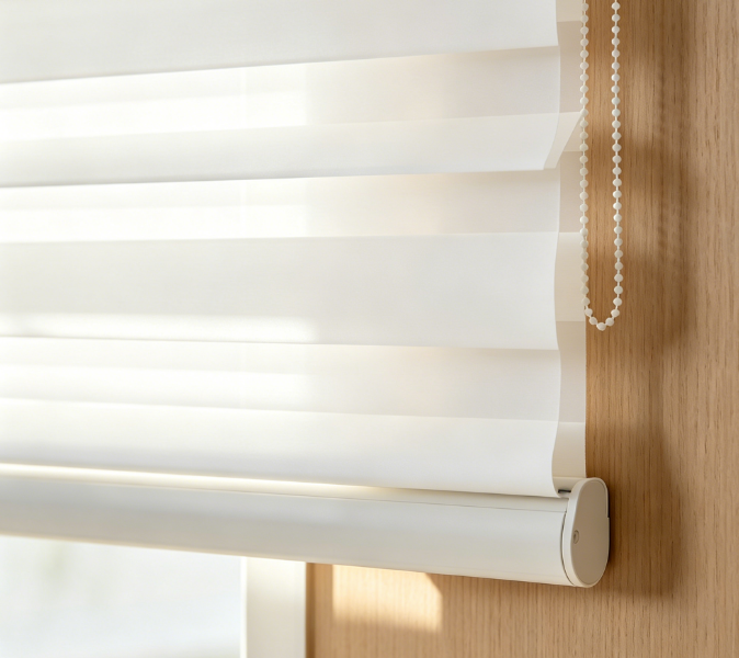 Zebra Roller Blind 60×140cm, Pure White