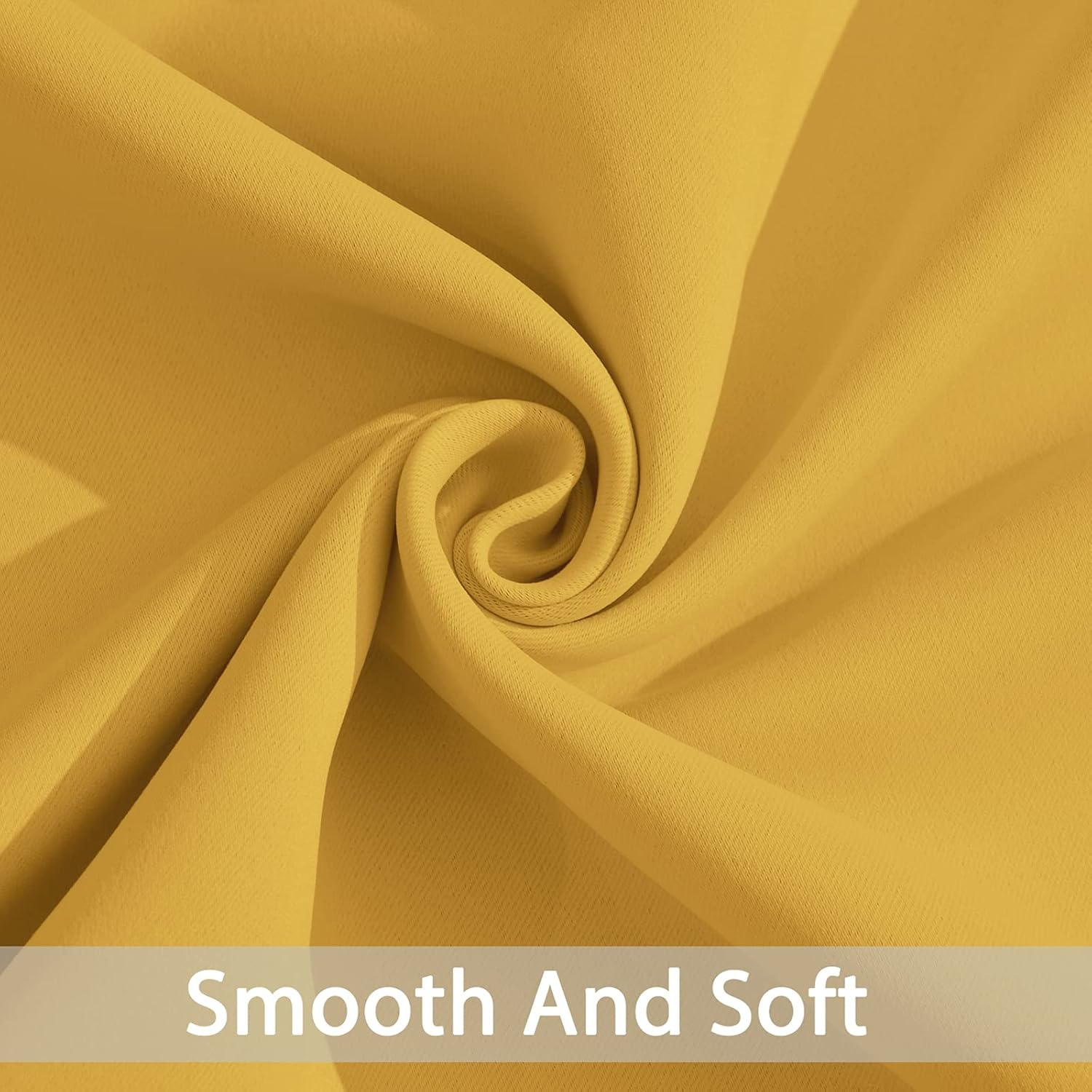 Mustard Yellow Grommet Curtains, Blackout Thermal Window Panels, 38x84 Inch, 2 Panels - Image 3