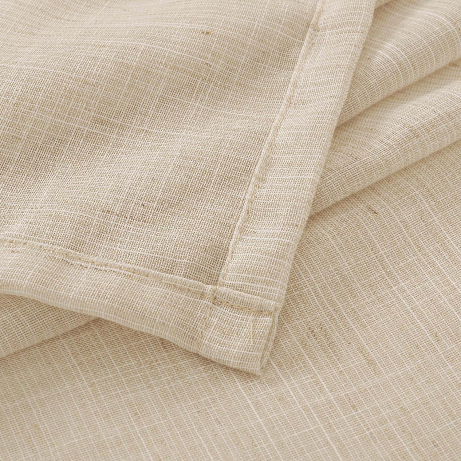 Natural Linen Curtains, 48 Inch Length, Light Filtering, Rod Pocket, 2 Panels Set, 42 Inch Wide Each Panel - Image 5