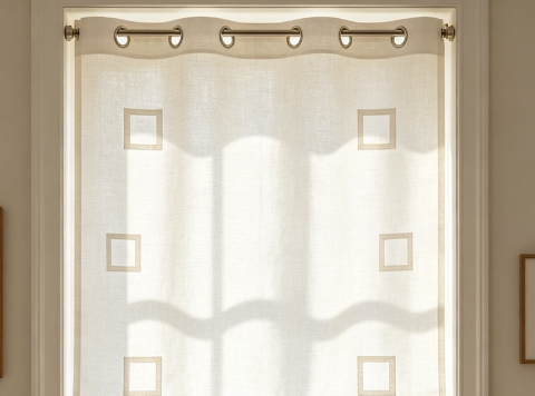 Square Eyelet Roller Blind 60×140cm, Off White